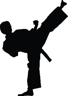 233x325 Wallhogs Martial Arts Kicking Ii Silhouette Cutout Wall Decal