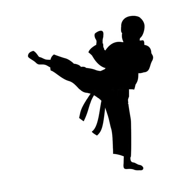 640x640 Karate Boy Silhouette Strong Pattern Vinyl Car Styling Car