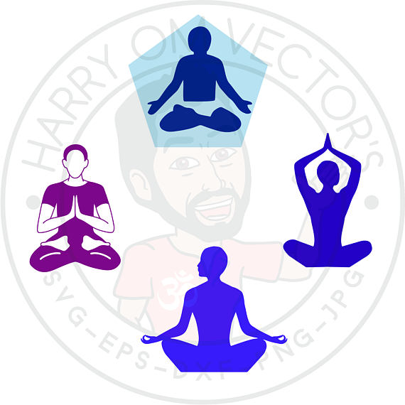 570x570 Sitting Meditation Vectors, Svg Dxf For Silhouette Cameo Or Cricut