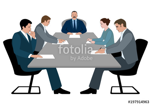 500x350 Business Meeting And Business Conference Concept. Boss And Staff