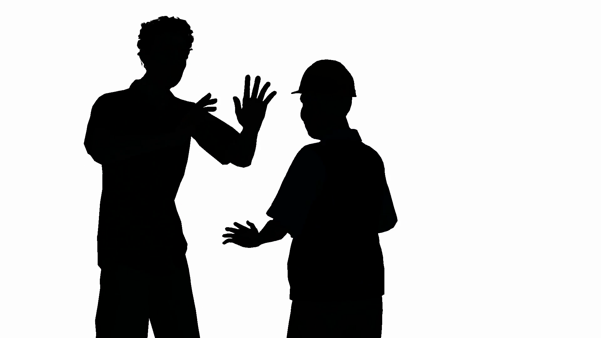1920x1080 Two Men Arguing In Silhouette Medium Shot Motion Background