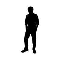 200x200 Clipart Man Standing Silhouette