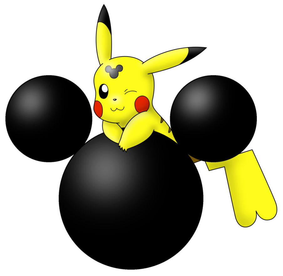 904x883 Mmhm Pikachu Mickey Mouse's Head Silhouette By Wanda92