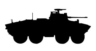 320x172 Military Vehicle Silhouette 1 Decal Sticker