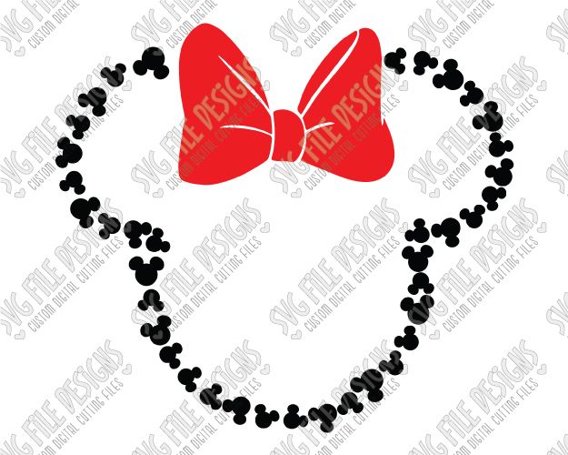 625x500 Minnie Mouse Head Outline Svg Cut File Set For Disney Shirts
