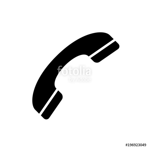 500x500 Phone Icon. Black, Minimalist Icon Isolated On White Background