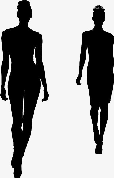 387x600 Silhouette Fashion Model Girl, Fashion, Sketch, Model Png Image