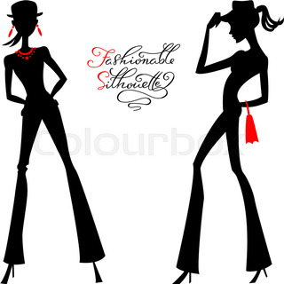 320x320 Vector Silhouette Of Fashion Girls Top Models Stock Vector