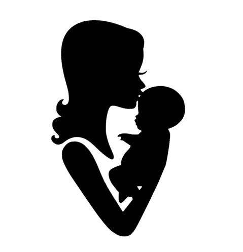 Silhouette Mother And Baby