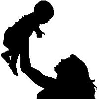 200x200 Mother And Baby Silhouette Mother And Baby Silhouettes Royalty