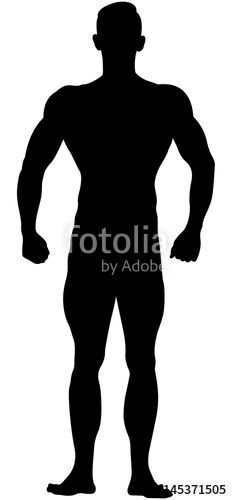 232x500 Real Muscular Athletic Bodybuilder In Relaxed Pose Black