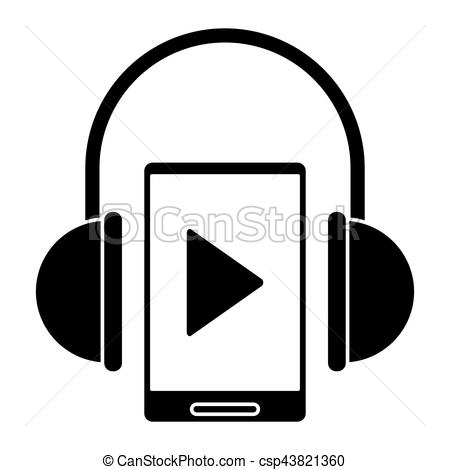 450x470 Silhouette Smartphone Player Music Headphones Technology Clip