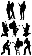 125x217 Silhouette Of Musicians Stock Vectors