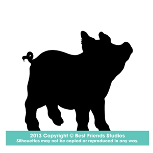 300x300 Piglet Silhouette Gifts, Stationery, Address Labels, Note Cards