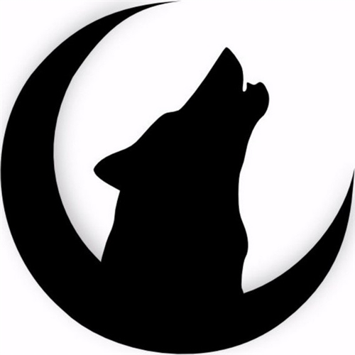 500x500 Wolf Howling Moon Silhouette