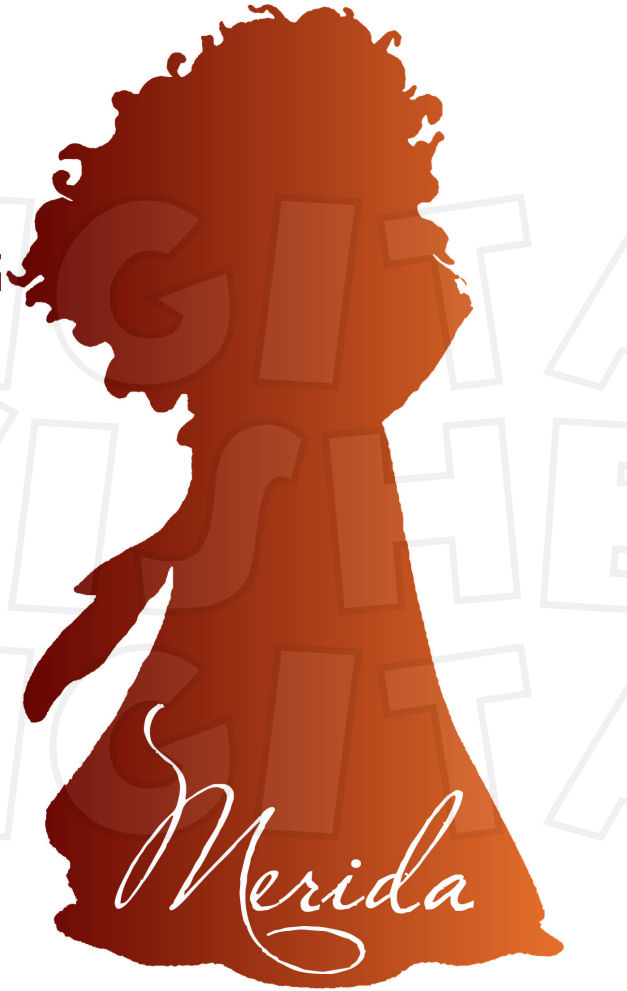 627x991 Merida From Brave Silhouette Instant Download Digital Clip Art