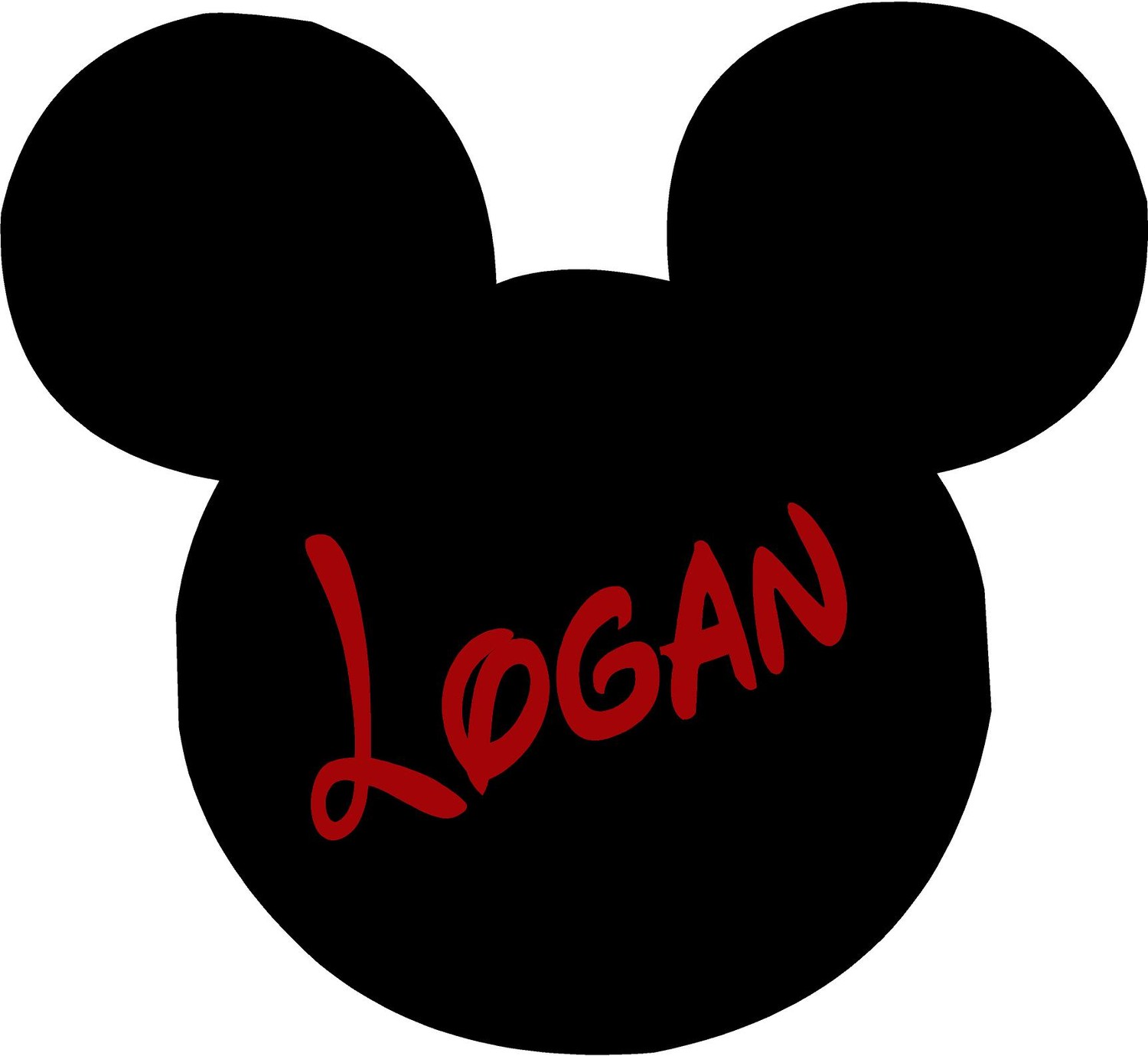1500x1380 Mickey Mouse Ears Name Personalized 24x22 Vinyl Wall Lettering