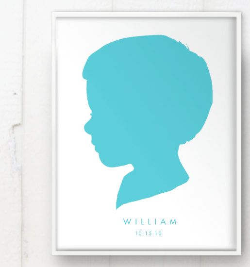 515x550 Modern Child Silhouette Color On White Print