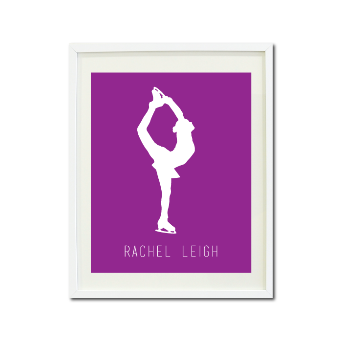 700x700 Figure Skating Silhouette Art Print With Name For Girls Shop