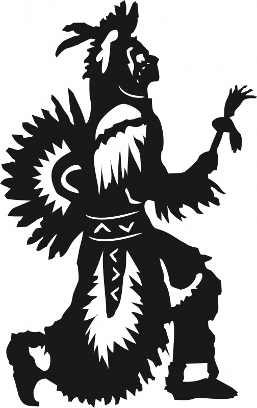 504x800 Native American Dancing Silhouette Laser Cut Appliques