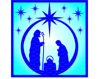 340x270 Clipart Of Manger Silhouette Collection