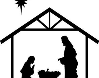 340x270 Nativity Black And White Clipart