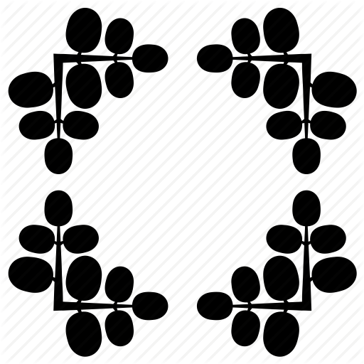 512x512 Frame, Leaf, Leaves, Nature, Plants, Silhouette, Wreath Icon