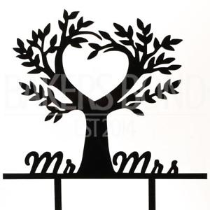 300x300 Black Mr Amp Mrs Love Tree Nature Acrylic Wedding Day Cake Topper