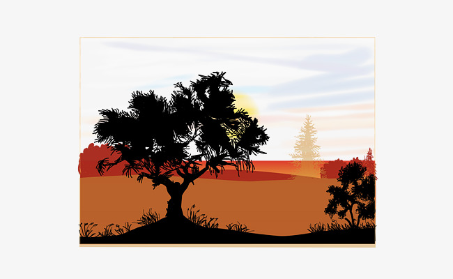650x400 Depression Scene Vector, Silhouette, Barren, Trees Png And Vector