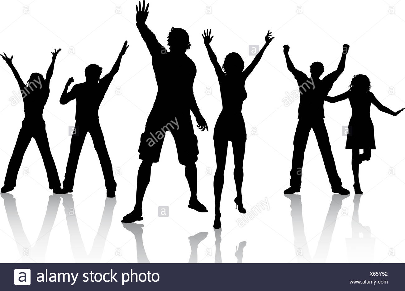 1300x933 Silhouettes Group Casual People Cut Out Stock Images Amp Pictures