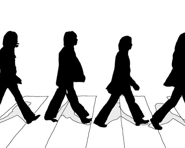 600x480 The Beatles Abbey Road Silhouette Drawing Poster By Anthony Timmons
