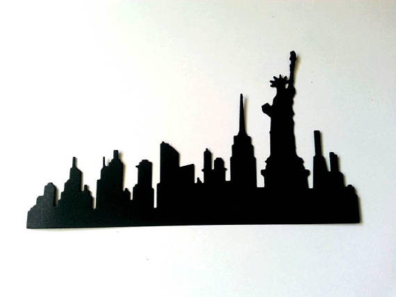 570x428 New York City Silhouette Paper Die Cut. Statue Of Liberty Cut