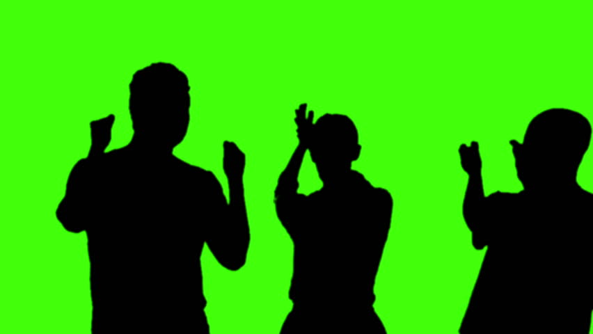 852x480 Silhouette People Party On Green Screen Stock Footage Video