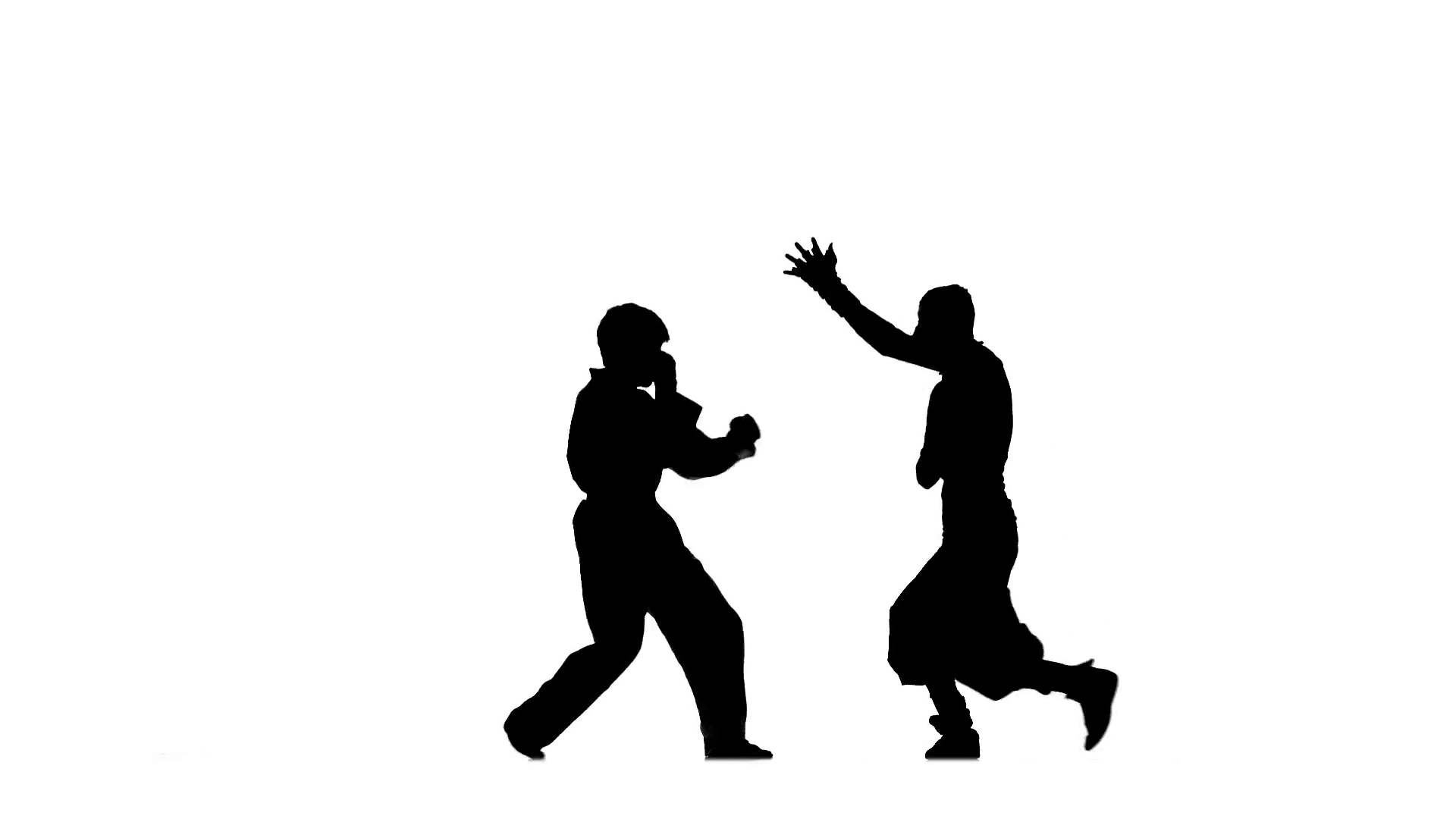 1920x1080 Battle Figure In The Karate And Ninja Fighting Stance Silhouette