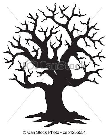380x470 Silhouette Oak Tree Clipart