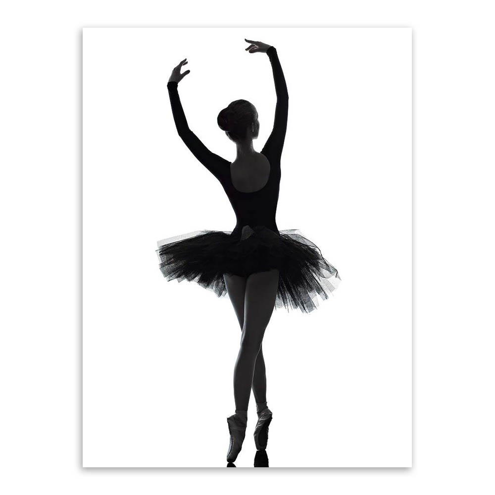 1000x1000 Modern Black White Ballet Dancer Silhouette Beauty Girl Photo Art