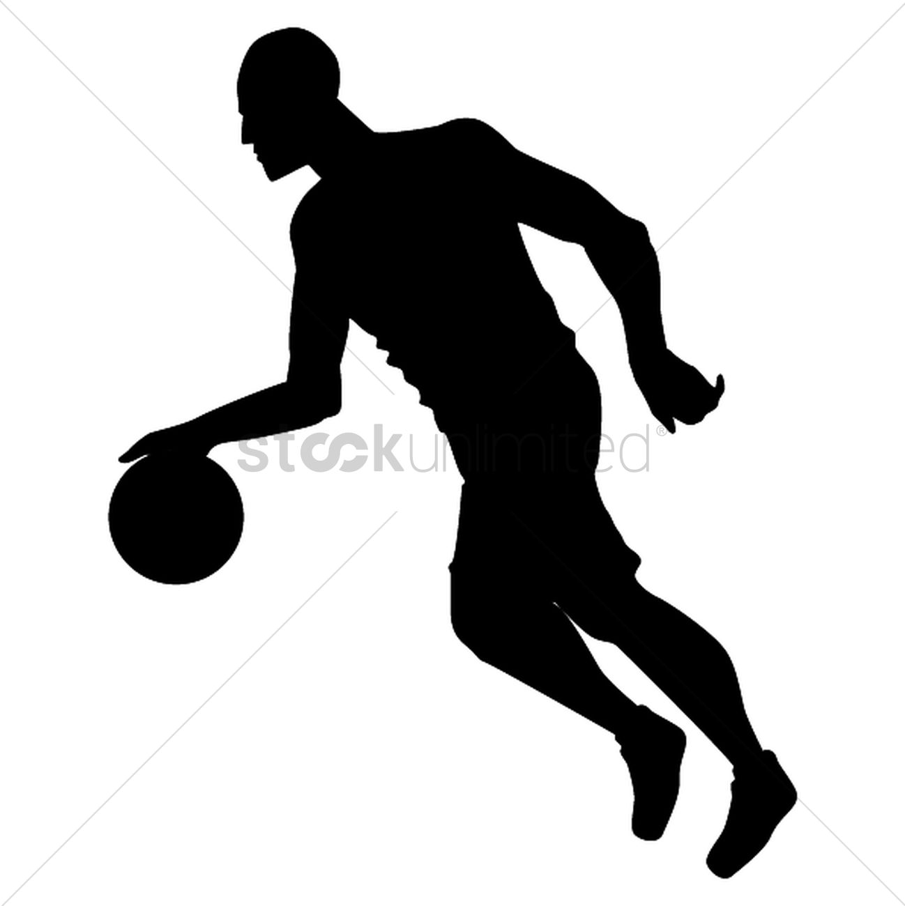 1298x1300 Silhouette Of Basketball Player Vector Image