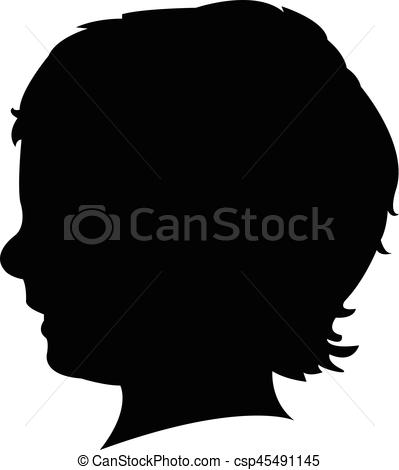 399x470 A Boy Head Silhouette Eps Vector