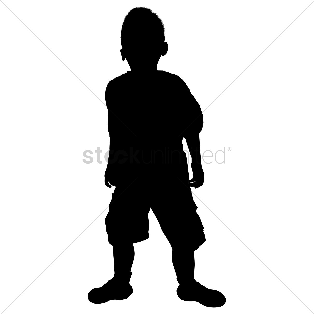 1300x1300 Silhouette Of A Boy Playing Vector Image
