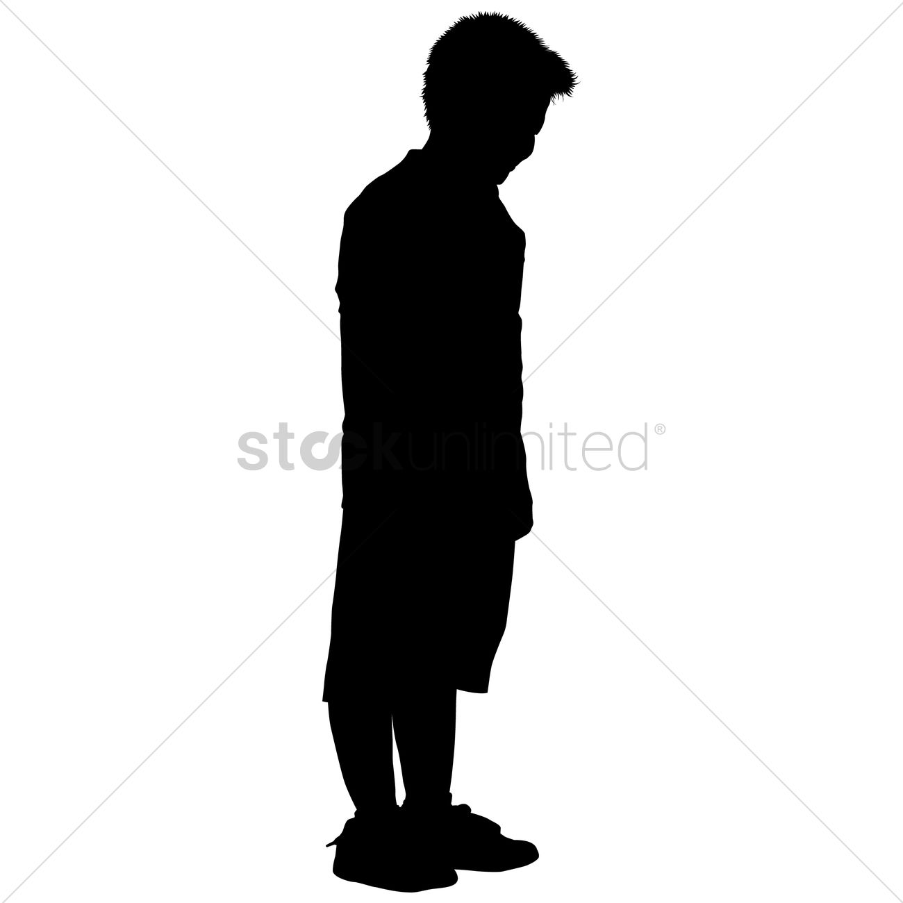 1300x1300 Silhouette Of A Boy Standing Vector Image