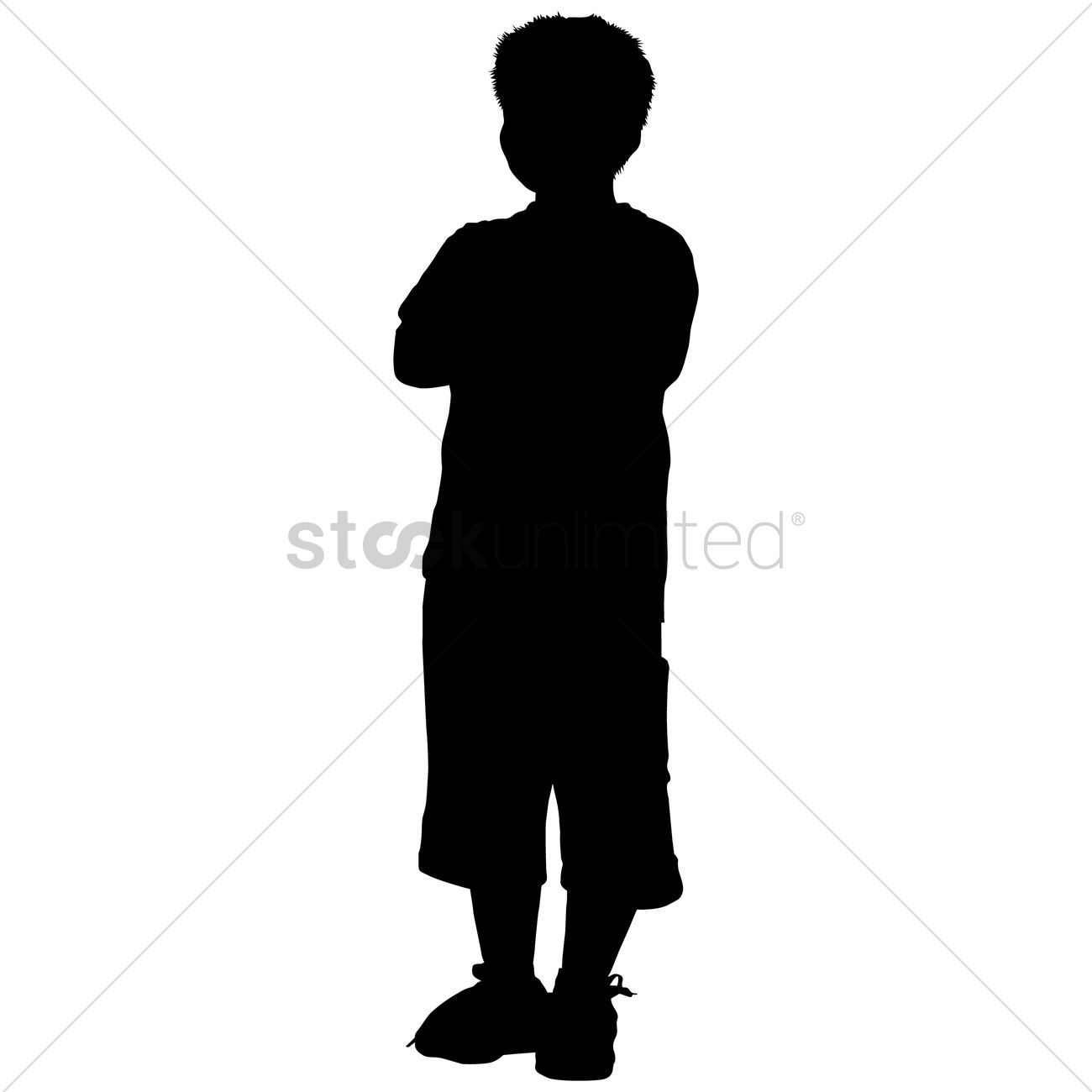 1300x1300 Silhouette Of A Boy Standing Vector Image