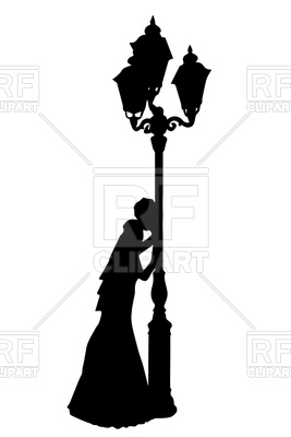267x400 Silhouette Of Bride With Street Light Royalty Free Vector Clip Art