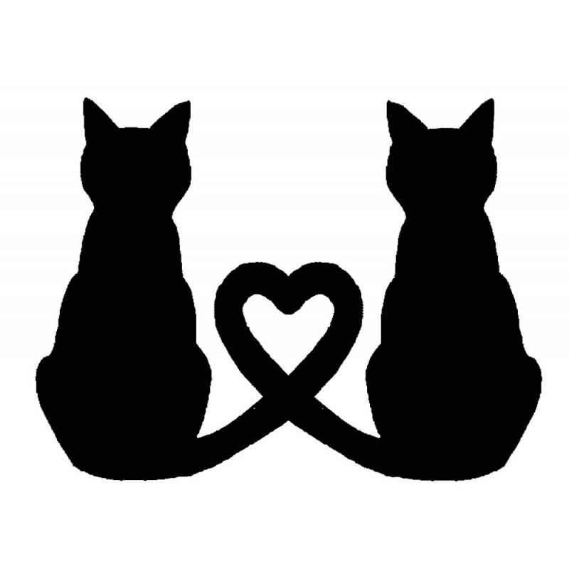 800x800 Love Cats Rubber Stamp