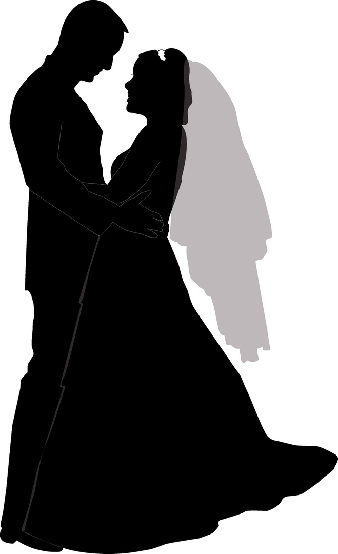 659x1080 Silhouette Couple Kissing Wedding Clipart