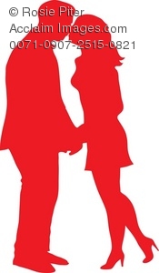 175x300 Art Illustration Of The Silhouette Of A Couple Kissing