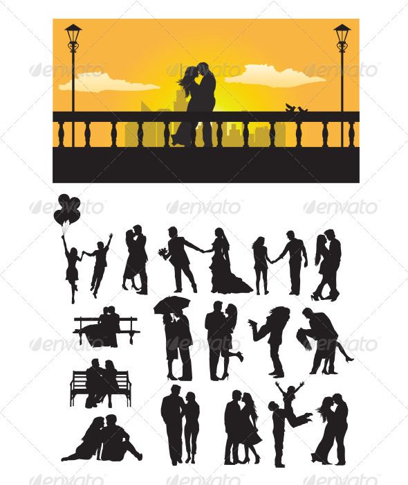 590x700 Printable Couple Kissing Under Umbrella Silhouette