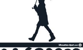 290x175 30 Lovely Couple Under Umbrella Silhouette Painting