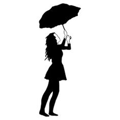236x236 Girl Silhouette With Umbrella