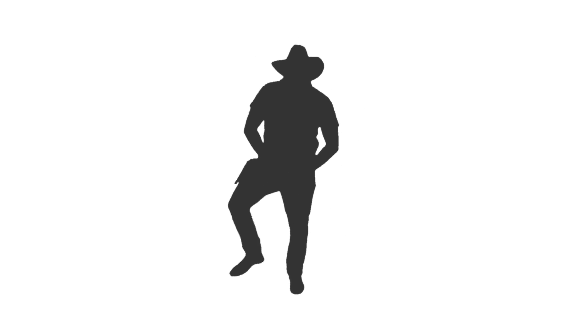 1920x1080 Silhouette Of A Man Dancing In Cowboy Hat, Full Hd Footage