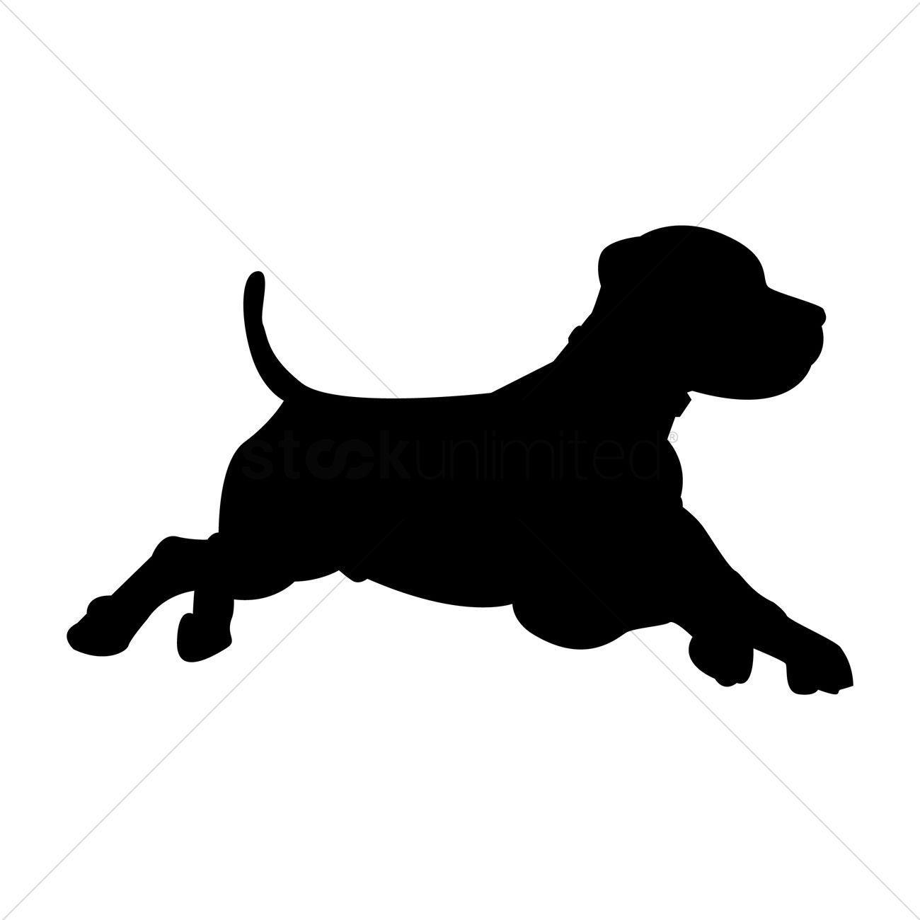 1300x1300 Silhouette Of Dog Running Vector Image